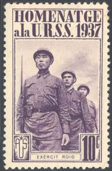 España Guerra Civil Viñeta politica A.U.S. Ejercito Rojo violeta Domenech 550 - Rafasan