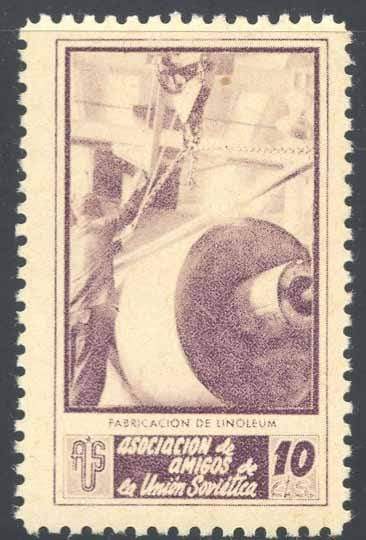 España Guerra Civil Viñeta politica A.U.S. Linoleum violeta Domenech 411 - Rafasan