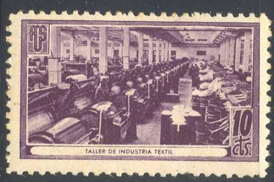 España Guerra Civil Viñeta politica A.U.S. Taller textil violeta Domenech 381 - Rafasan